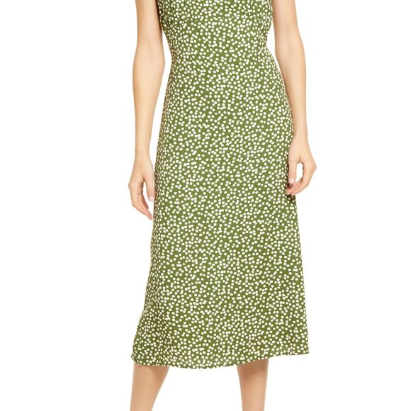 Reformation Romina Flutter Sleeve Dress In Moiret Size 4 - Picture 2 of 7